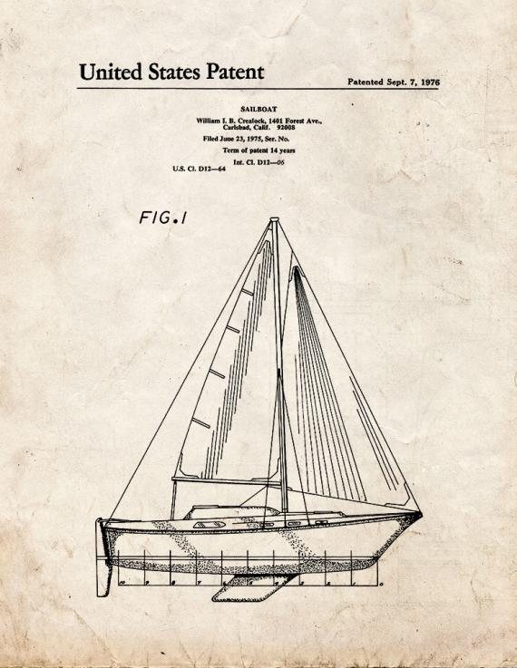 Sailboat Patent Print