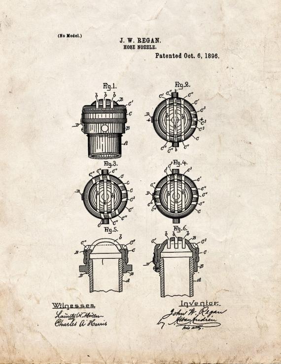 Hose Nozzle Patent Print