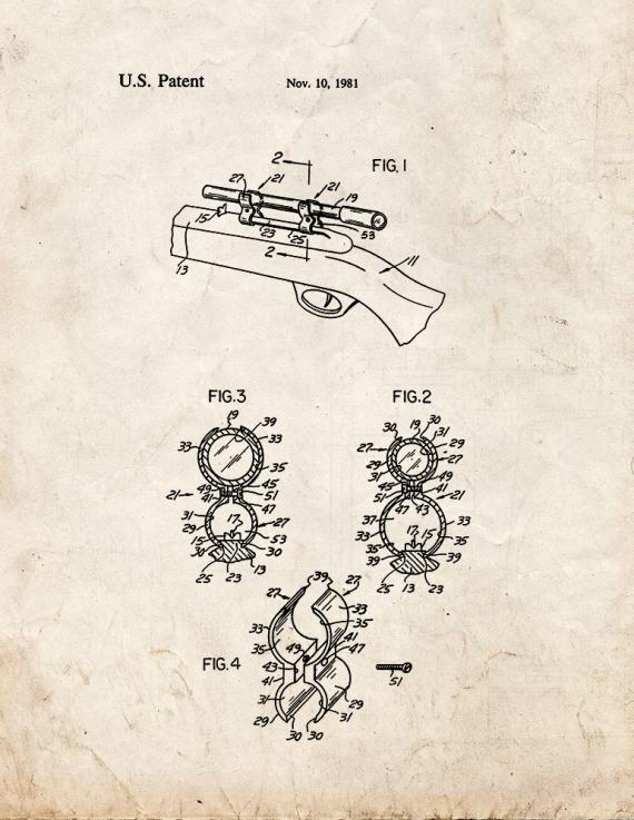 Telescopic Sight Mount for Firearms Patent Print