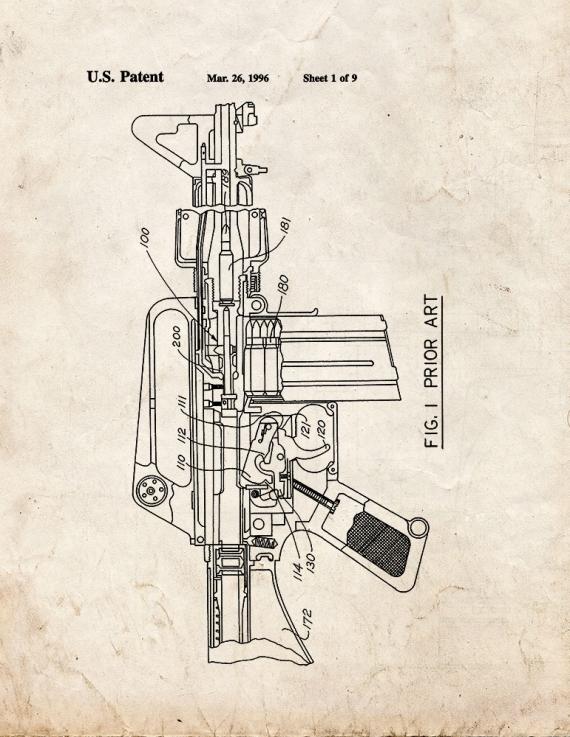 Semi-automatic Gun Patent Print