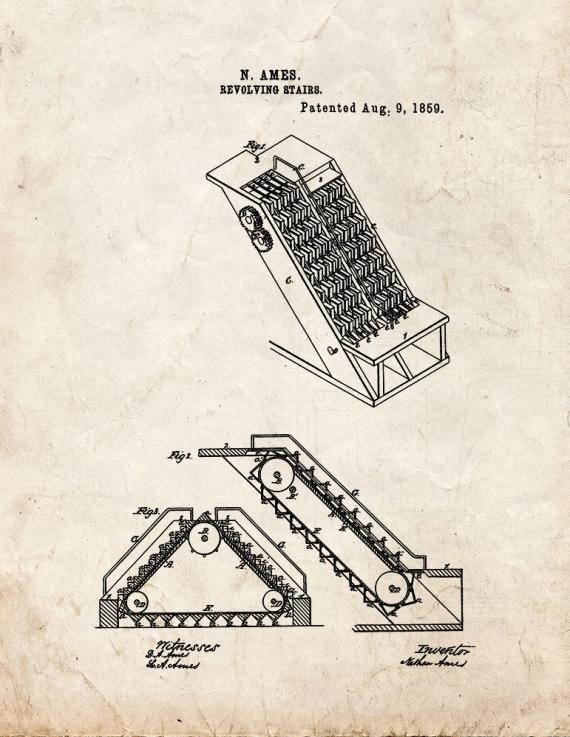 Escalator Patent Print