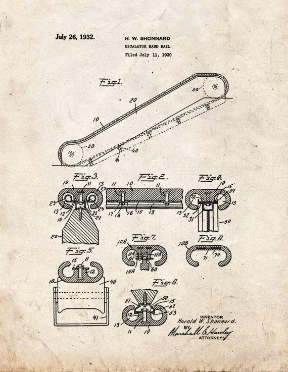 Escalator Patent Print