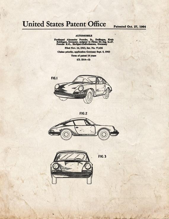 Porsche 911 Patent Print