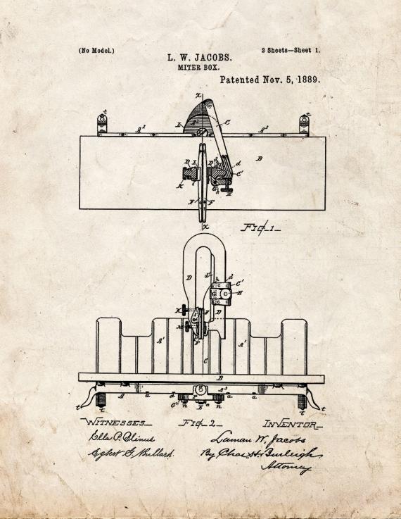 Miter Box Patent Print