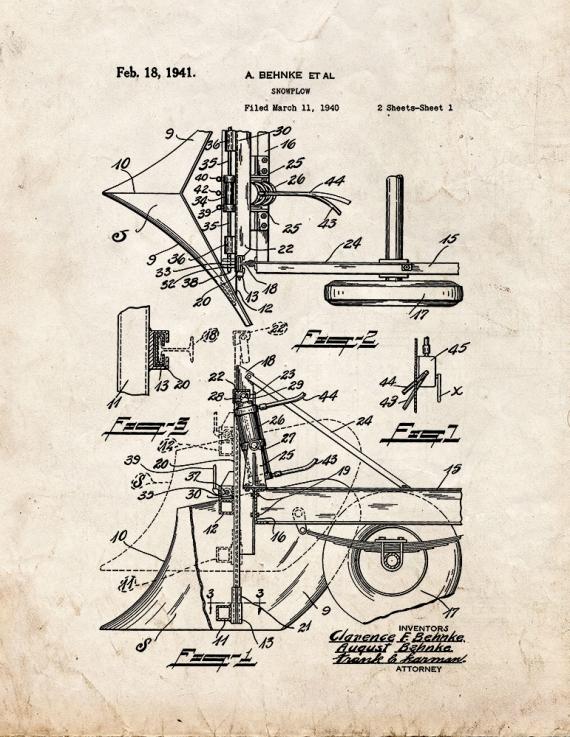 Snowplow Patent Print