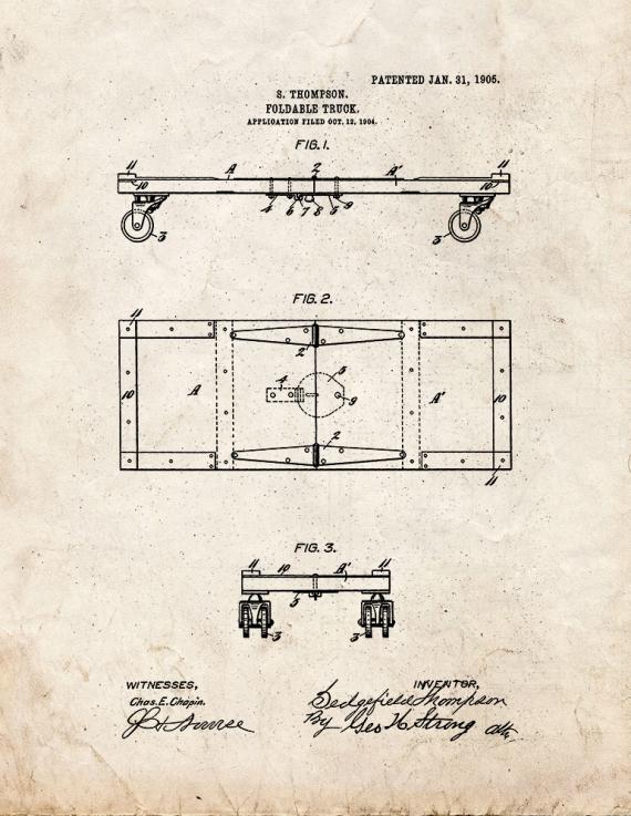 Foldable Truck Patent Print