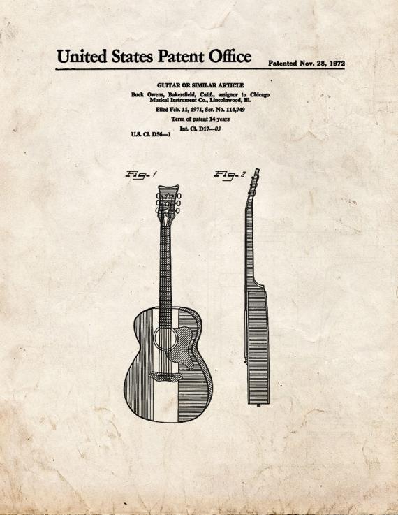 Guitar Patent Print