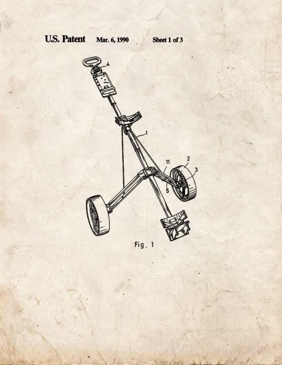 Golf Cart Range Finder Patent Print