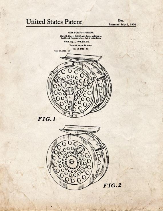 Reel For Fly Fishing Patent Print