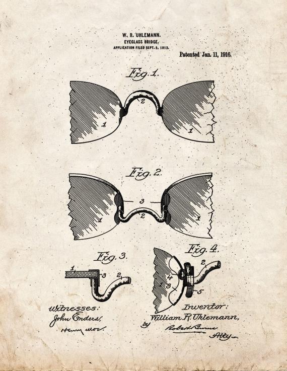 Eyeglass-bridge Patent Print