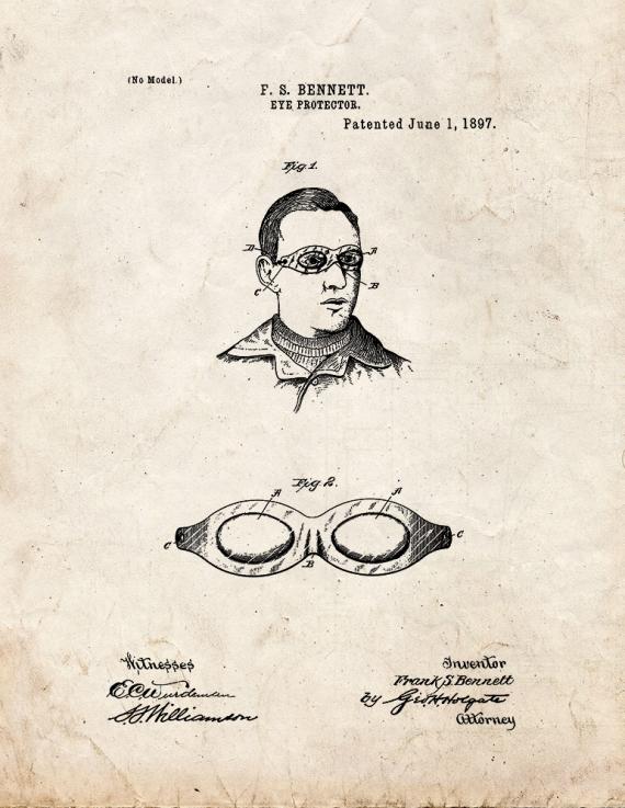 Eye Protector Patent Print
