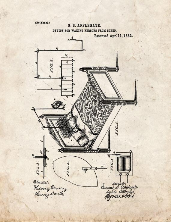 Device for Waking Persons From Sleep Patent Print