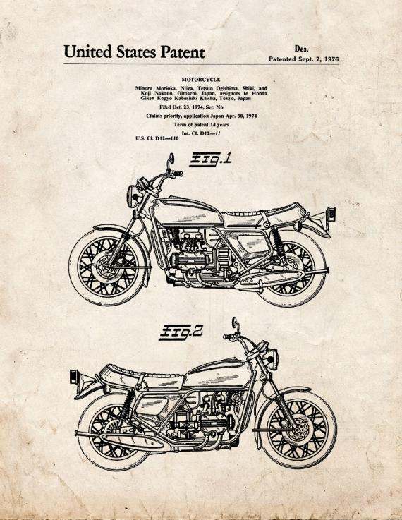 Motorcycle Patent Print