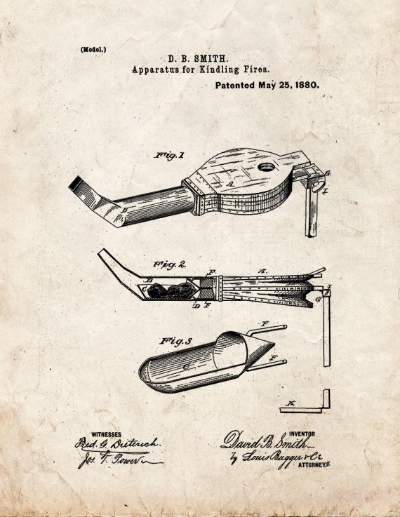 Apparatus For Kindling Fires Patent Print