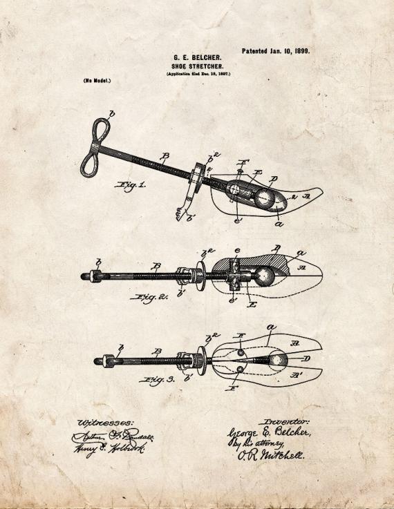 Shoe Stretcher Patent Print