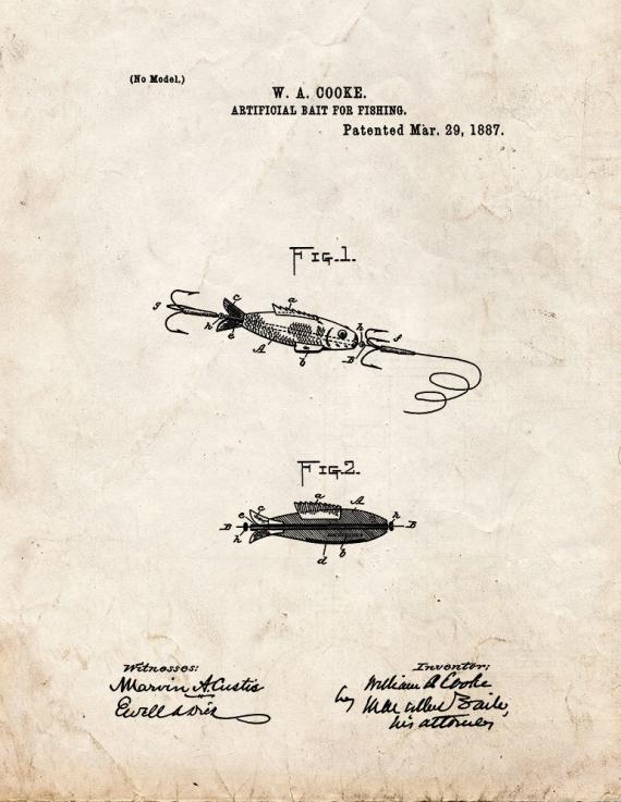 Artificial Bait For Fishing Patent Print