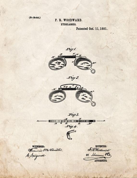 Eyeglasses Patent Print