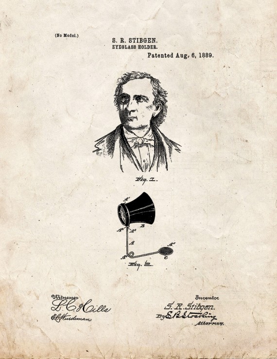 Eyeglass Holder Patent Print