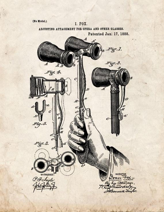 Opera Glass Holder Patent Print