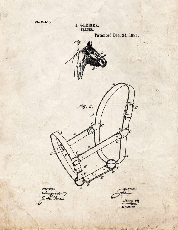 Halter Patent Print