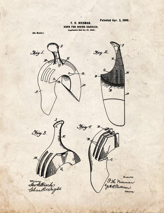 Horn for Riding-saddles Patent Print