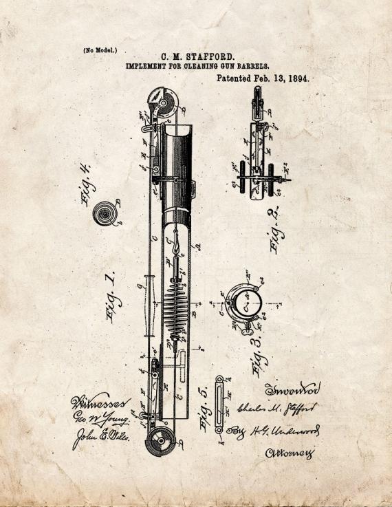 Implement For Cleaning Gun Barrels Patent Print