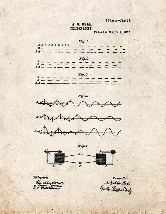 Telegraphy Patent Print