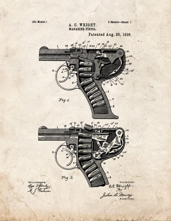 Magazine Pistol Patent Print