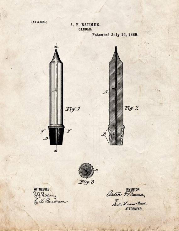 Candle Patent Print