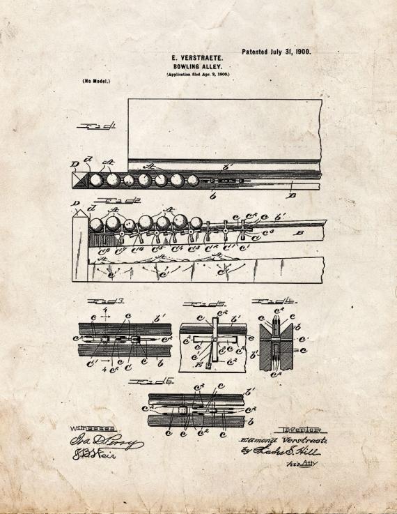 Bowling-alley Patent Print