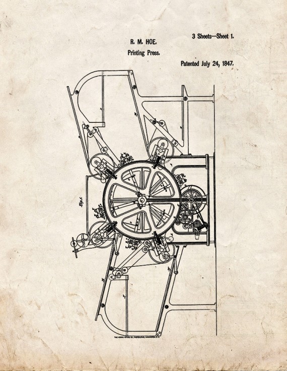 Printing Press Patent Print