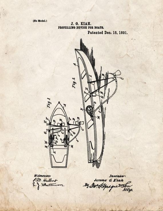 Propelling Device For Boats Patent Print