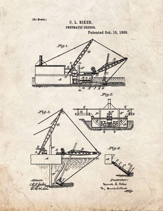 Pneumatic Dredge Patent Print