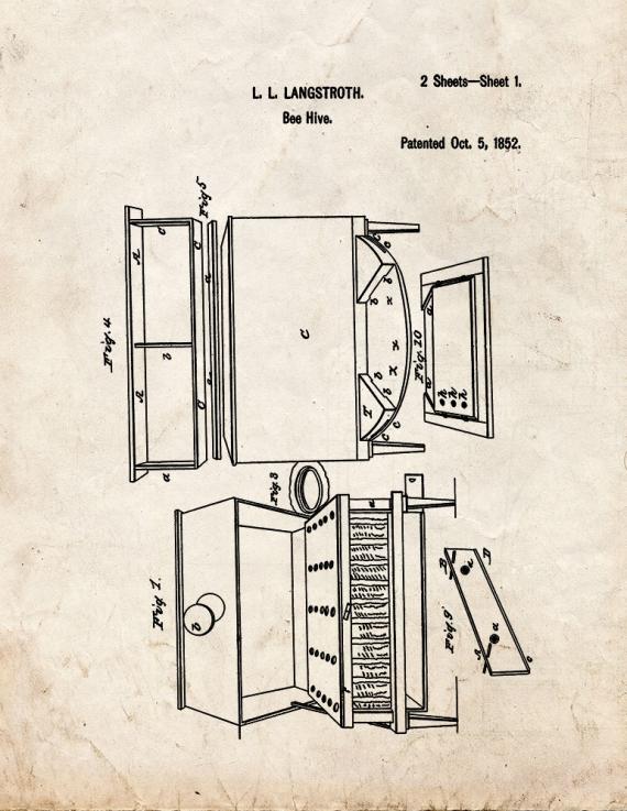 Beehive Patent Print