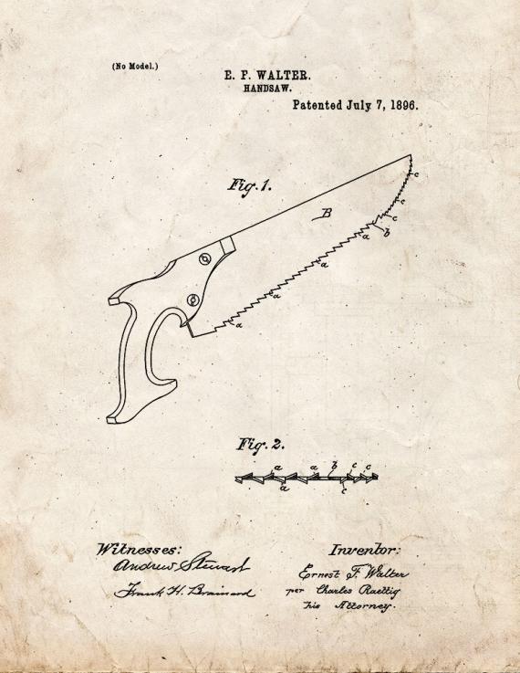 Handsaw Patent Print