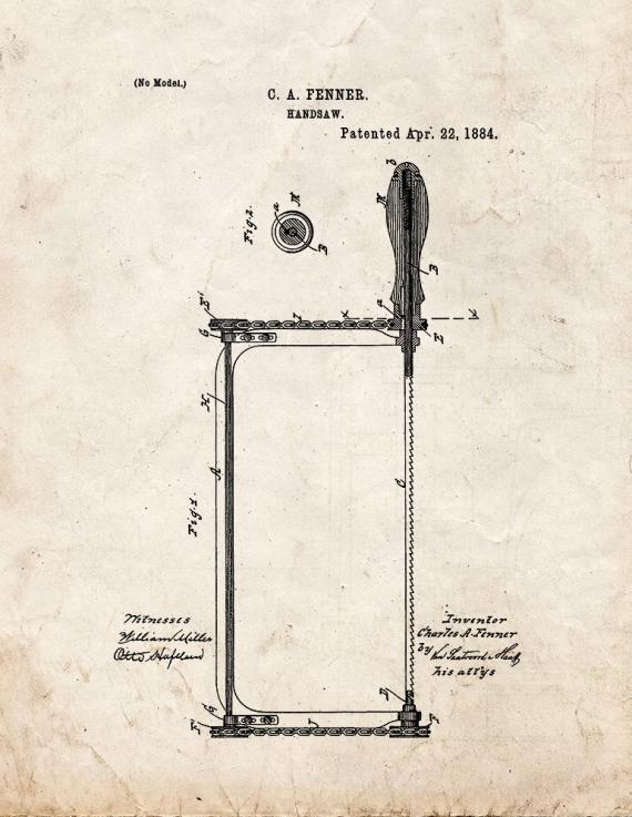 Handsaw Patent Print