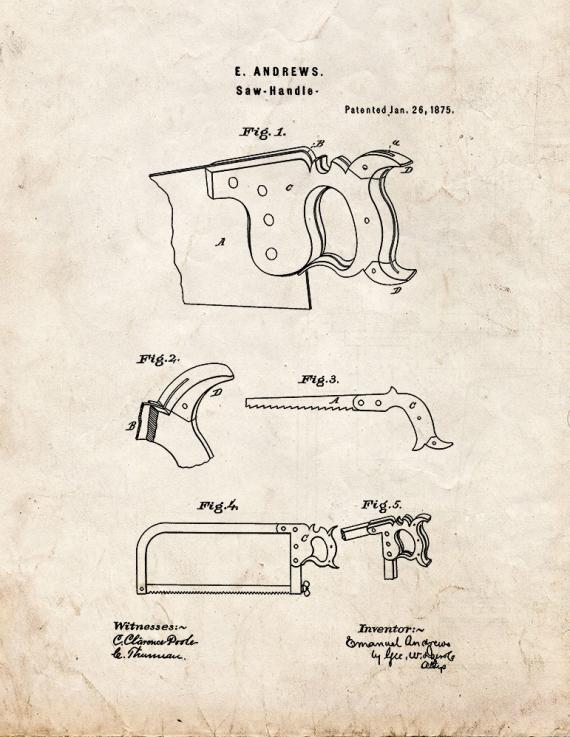 Saw-Handle Patent Print