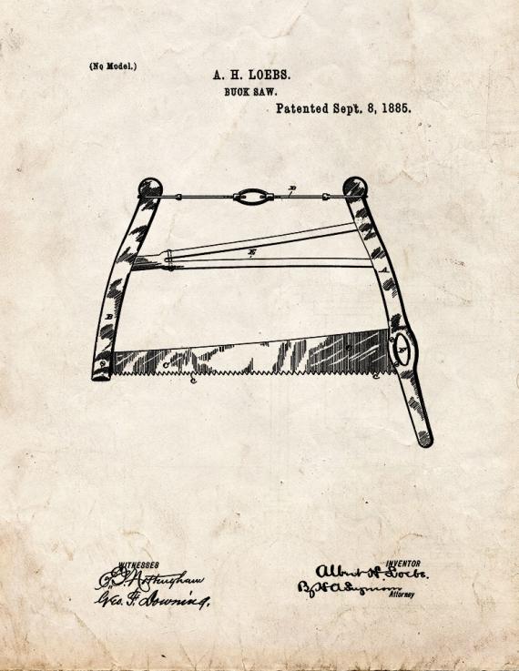 Buck Saw Patent Print