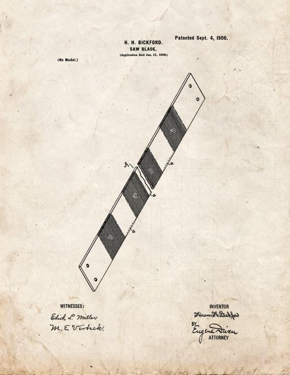 Saw-blade Patent Print