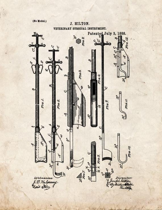 Veterinary Surgical Instrument Patent Print