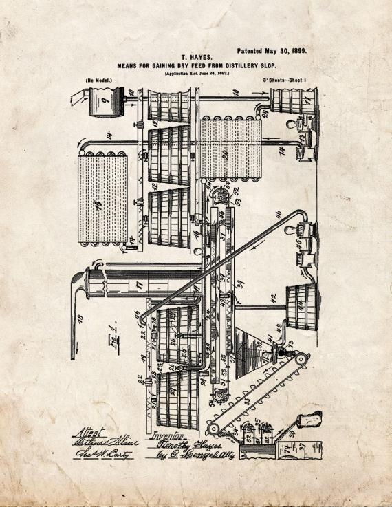 Means For Gaining Dry Feed From Distillery Slop Patent Print
