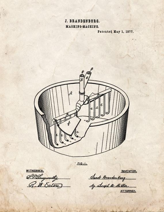 Washing Machine Patent Print