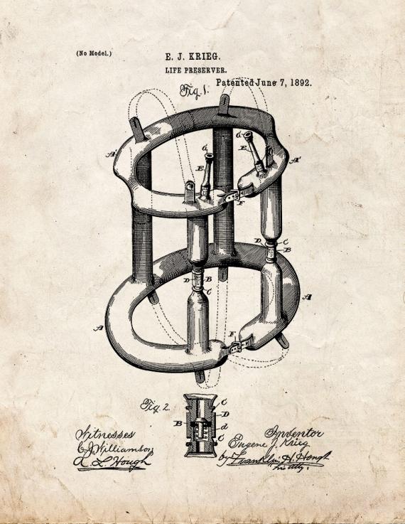 Life-Preserver Patent Print
