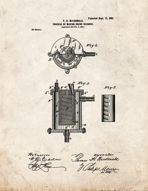 Process Of Making Sound-records Patent Print