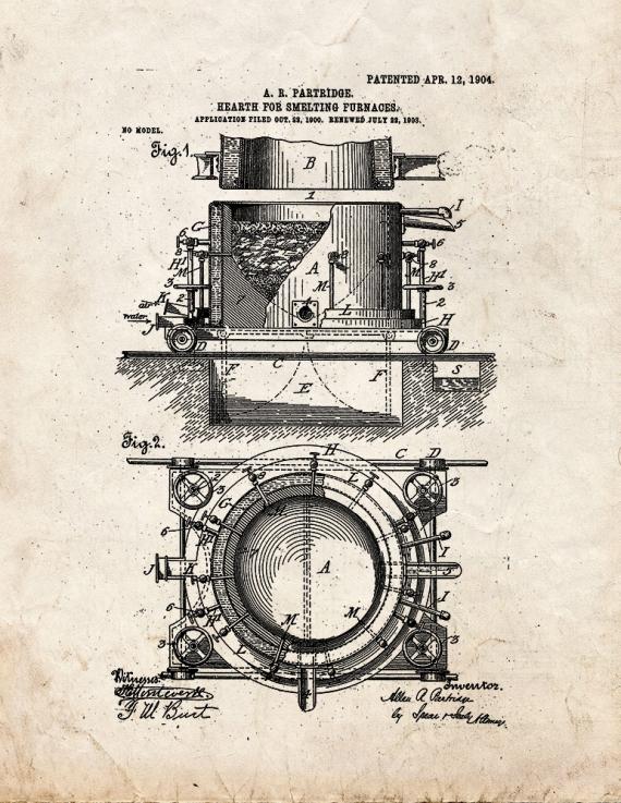 Hearth for Smelting-furnaces Patent Print