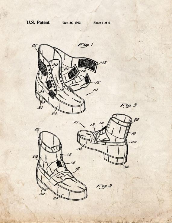 Michael Jackson's Anti-gravity Shoes Patent Print