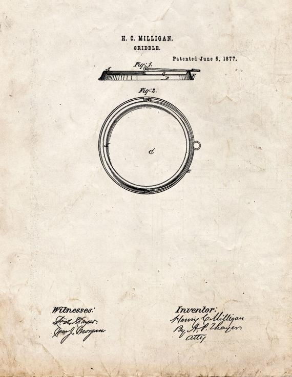 Griddle Patent Print