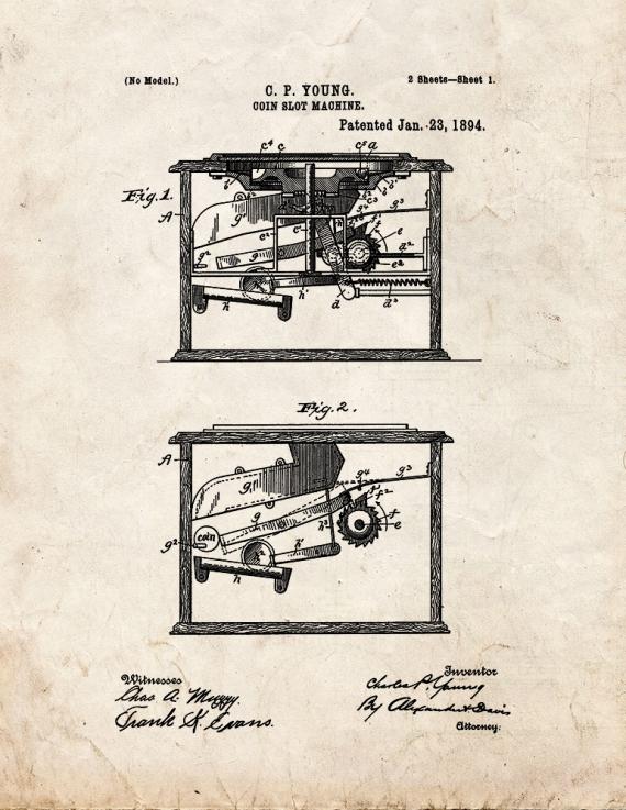 Coin Slot Machine Patent Print