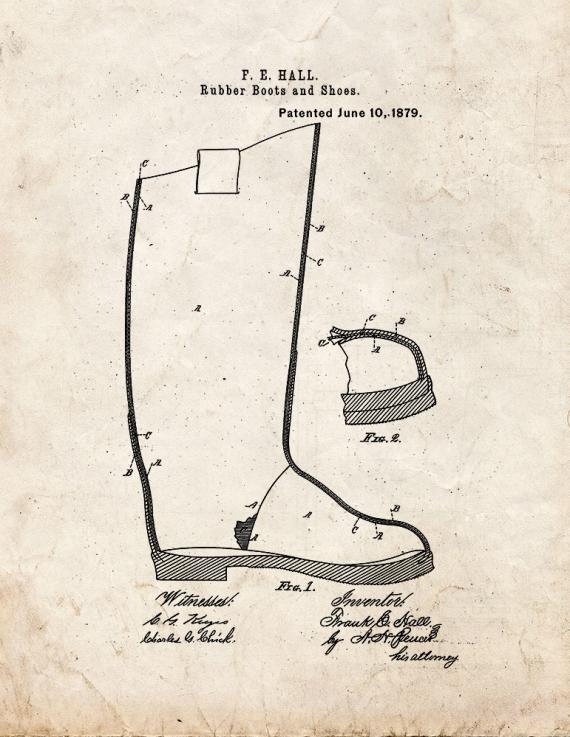 Rubber Boot Patent Print