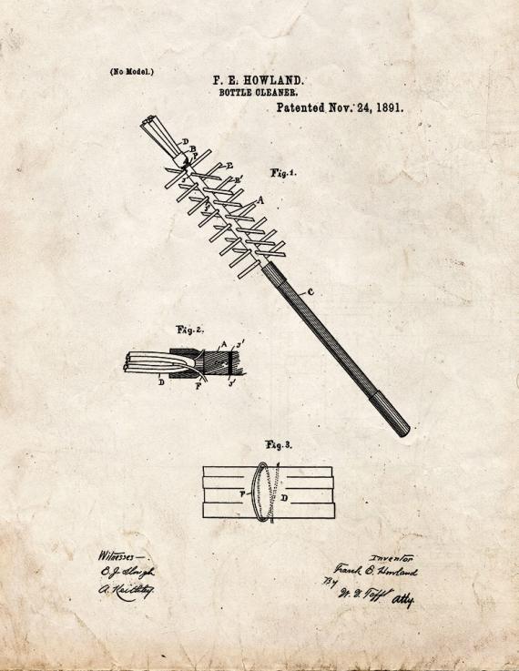 Bottle Cleaner Patent Print